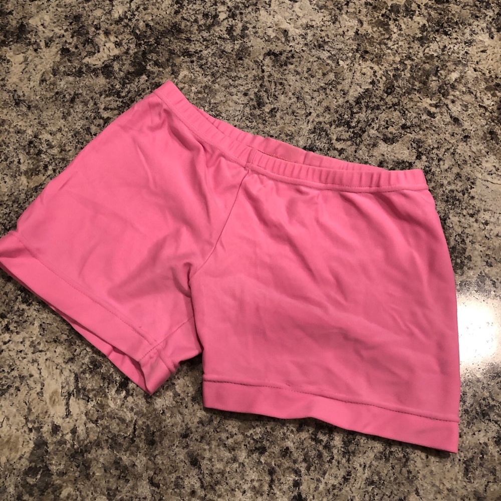 Pink spandex volleyball workout shorts